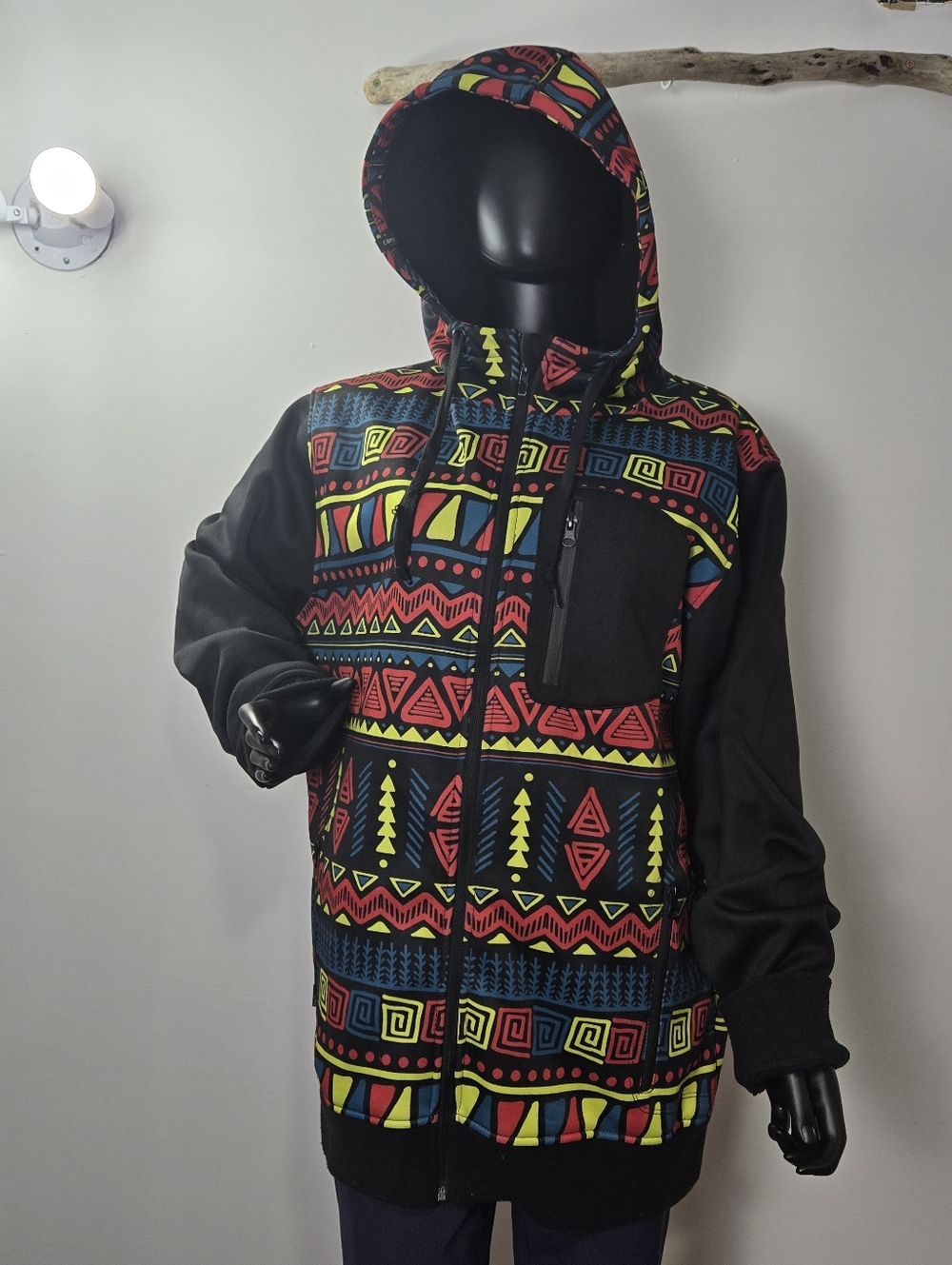 Colorful Geometric Pattern Empyer Zip Up Men's Sweater / Jacket